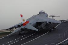 Harrier On The 'ski-jump' On Ark Royal